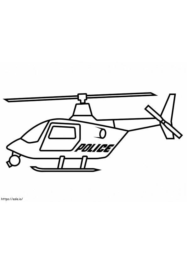 警察ヘリコプター ぬりえ - 塗り絵