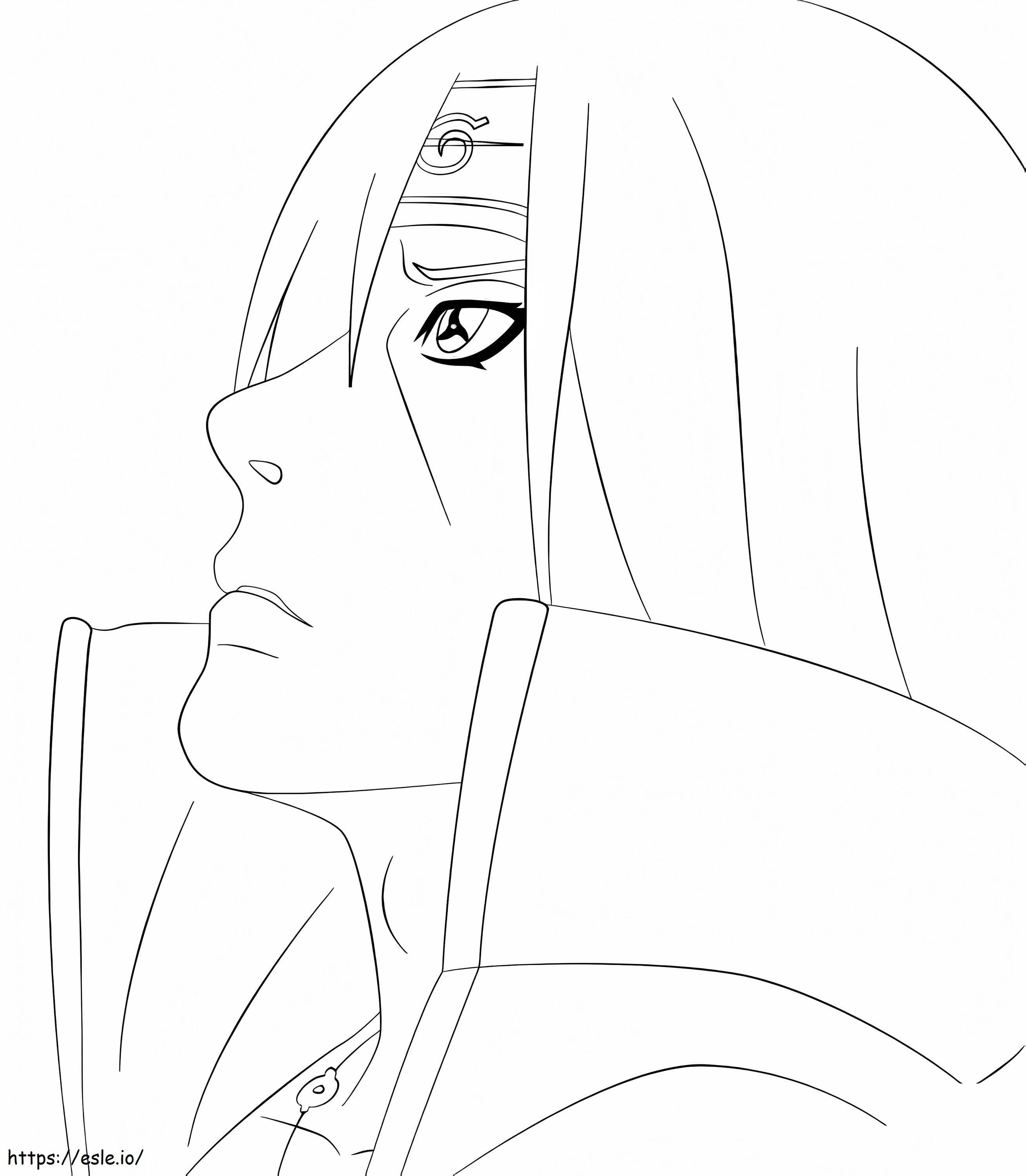 Left Face Itachi coloring page