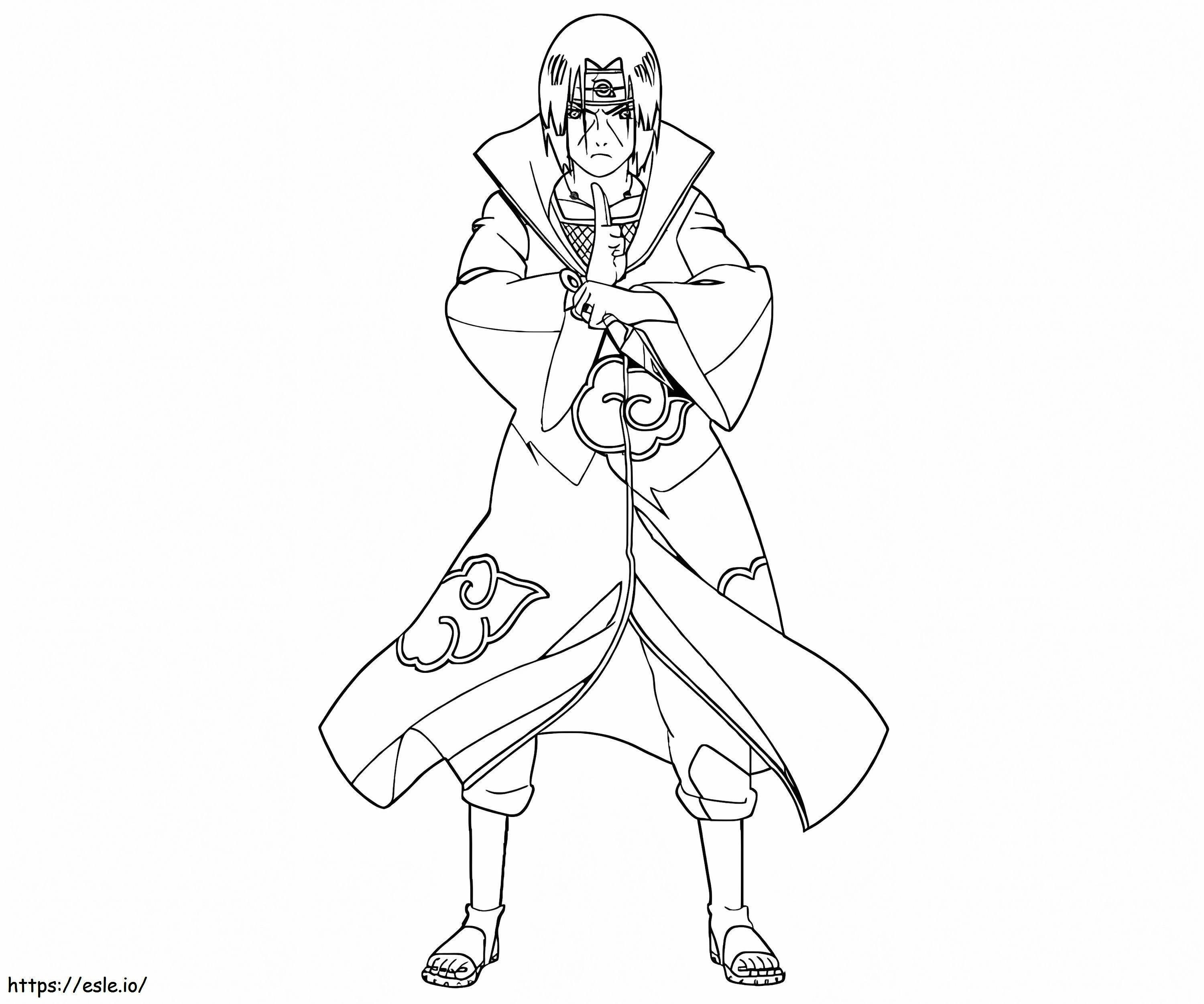 Itachi Fighting 1 coloring page