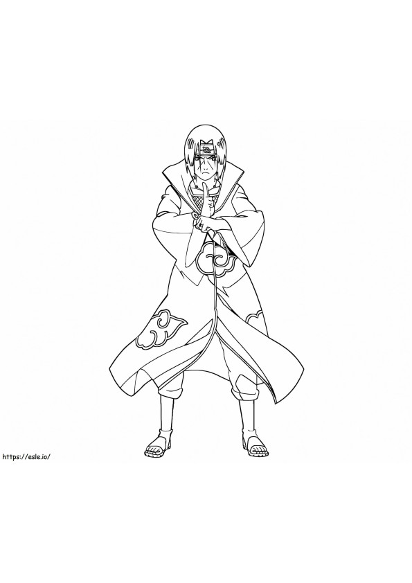 Itachi Fighting 1 coloring page