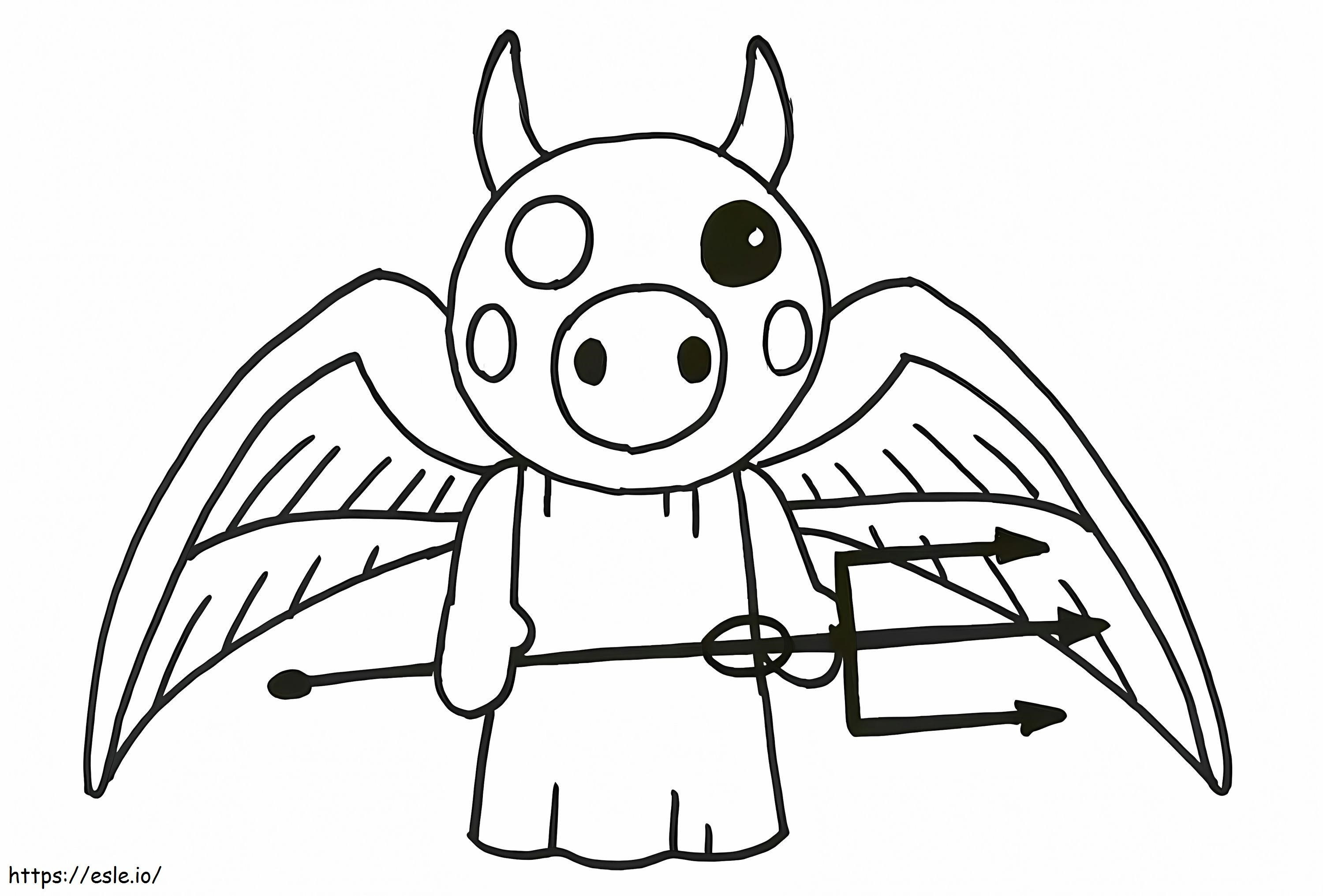 Coloriage Cochon Diable à imprimer dessin