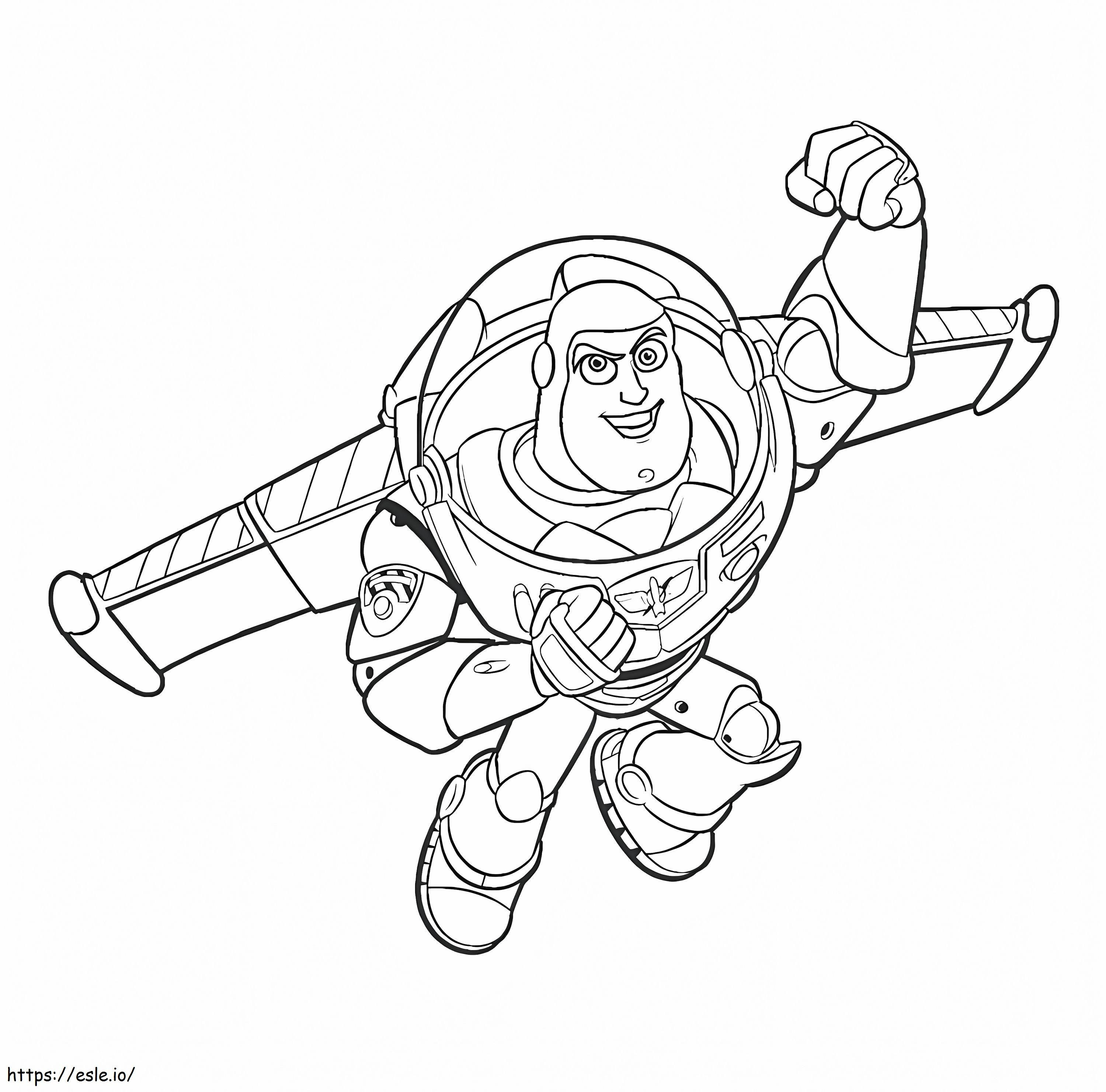 Buzz Lightyear voador e soco para colorir