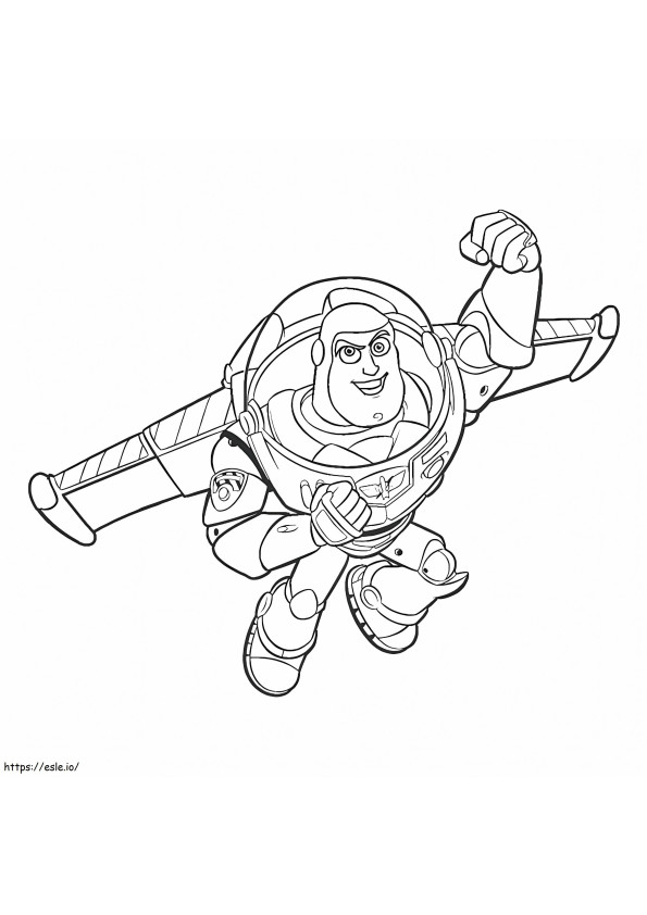 Buzz Lightyear voador e soco para colorir