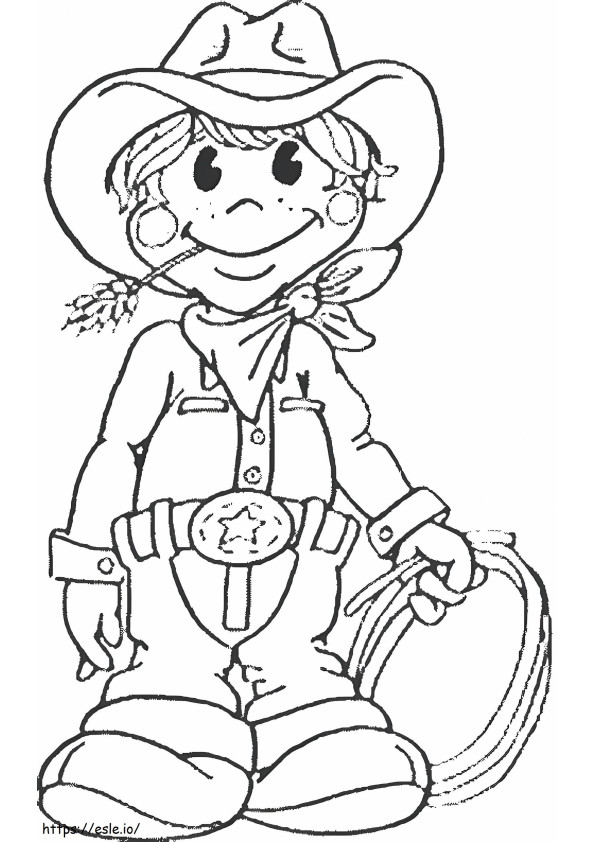 Cowboy Drawing coloring page