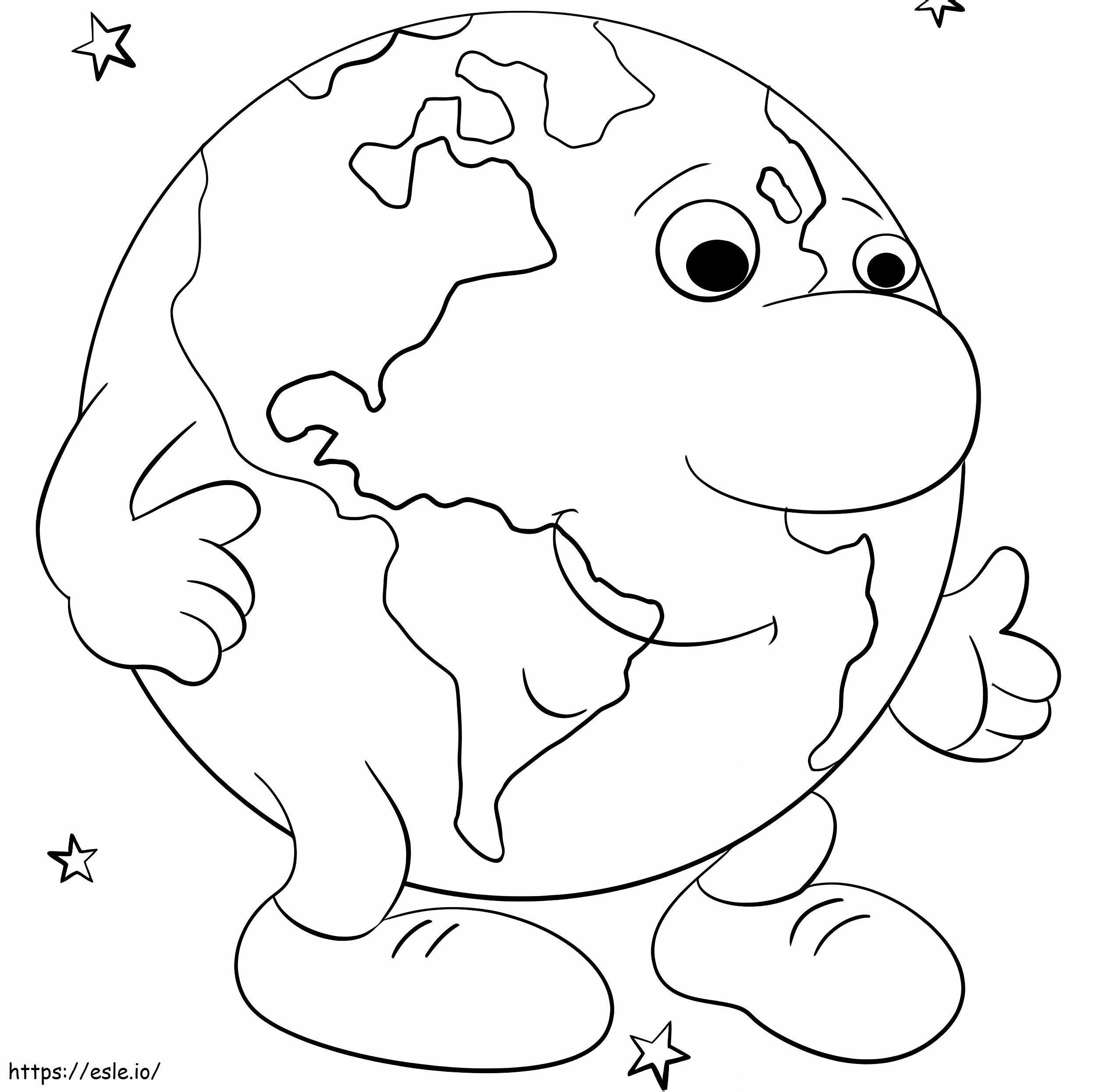 Earth Smiling coloring page