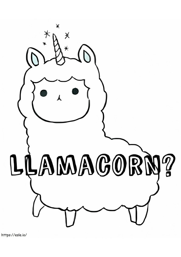 Adorable Llamacorn coloring page