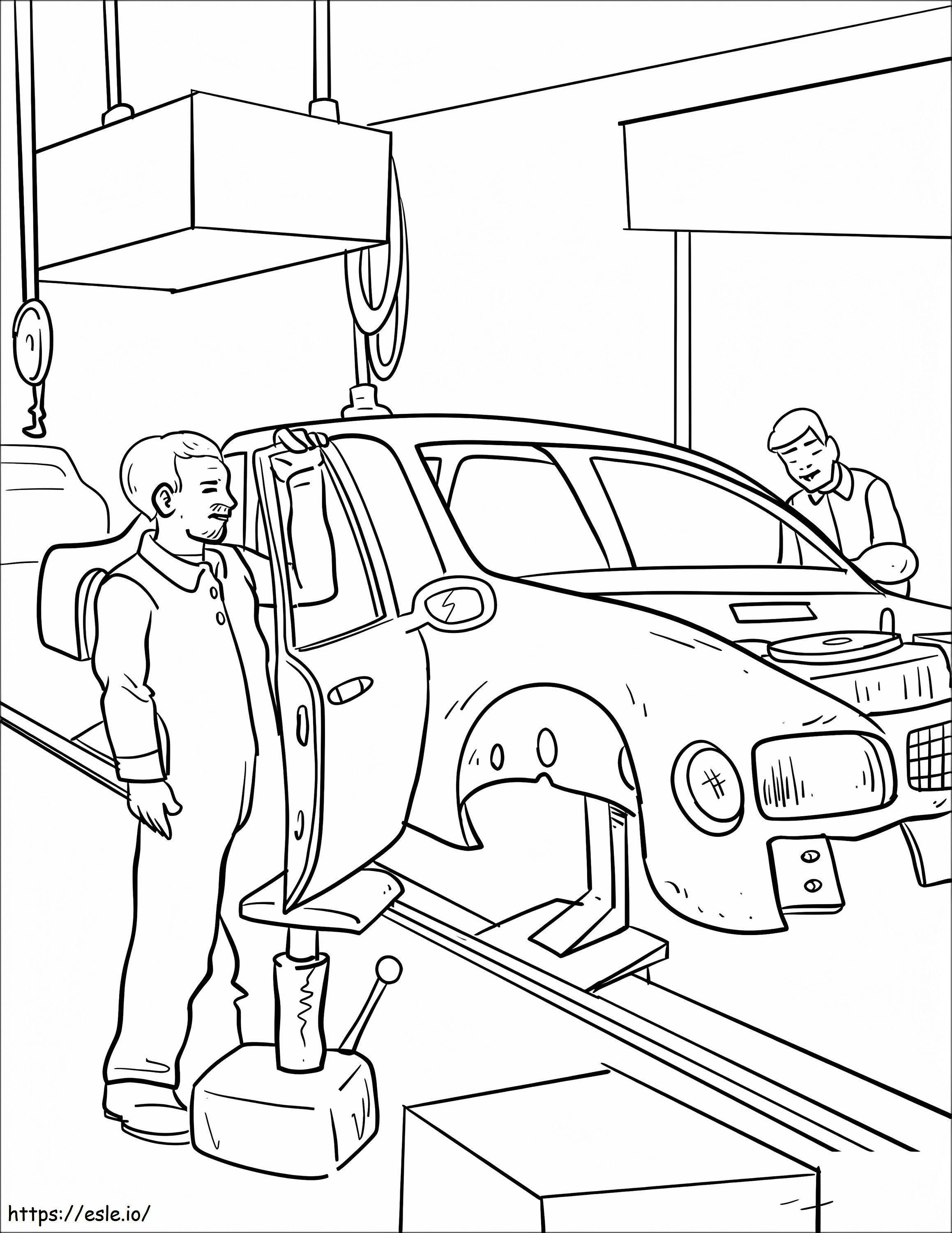 Cars Mechanic coloring page