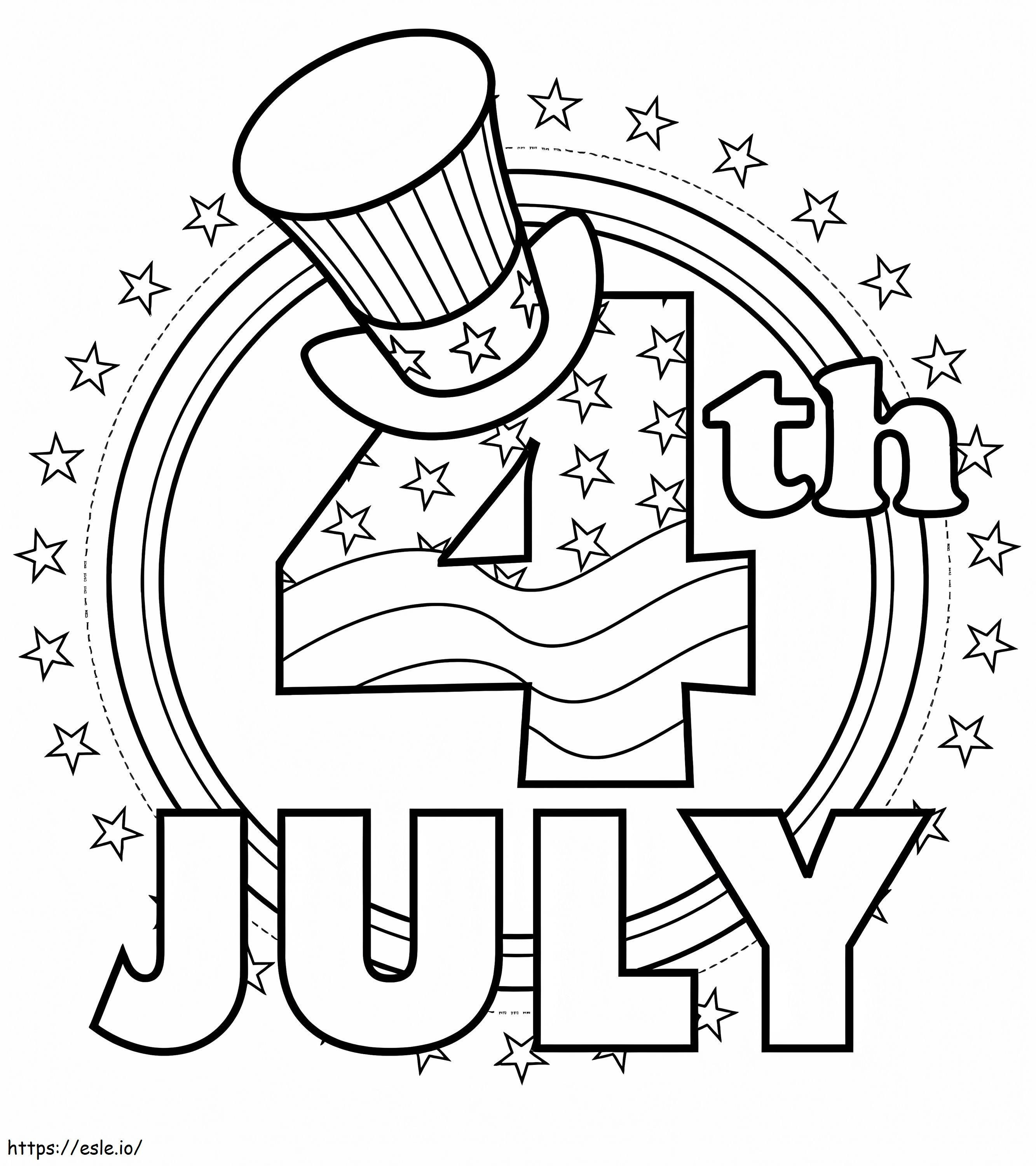 4 luglio, festa dell'indipendenza americana da colorare