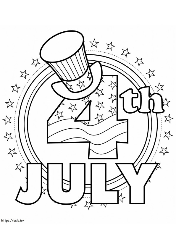 4. heinäkuuta Amerikan itsenäisyyspäivä värityskuva