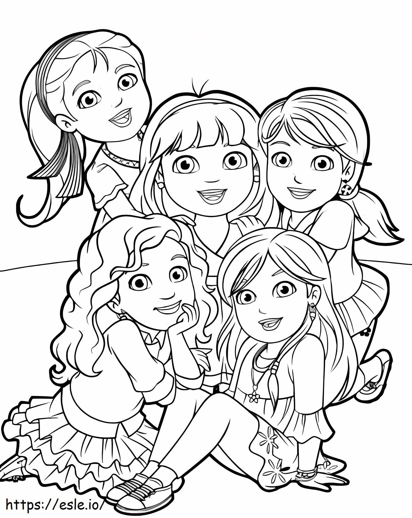 Five Friends coloring page