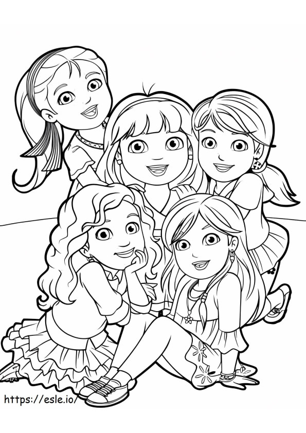 Five Friends coloring page