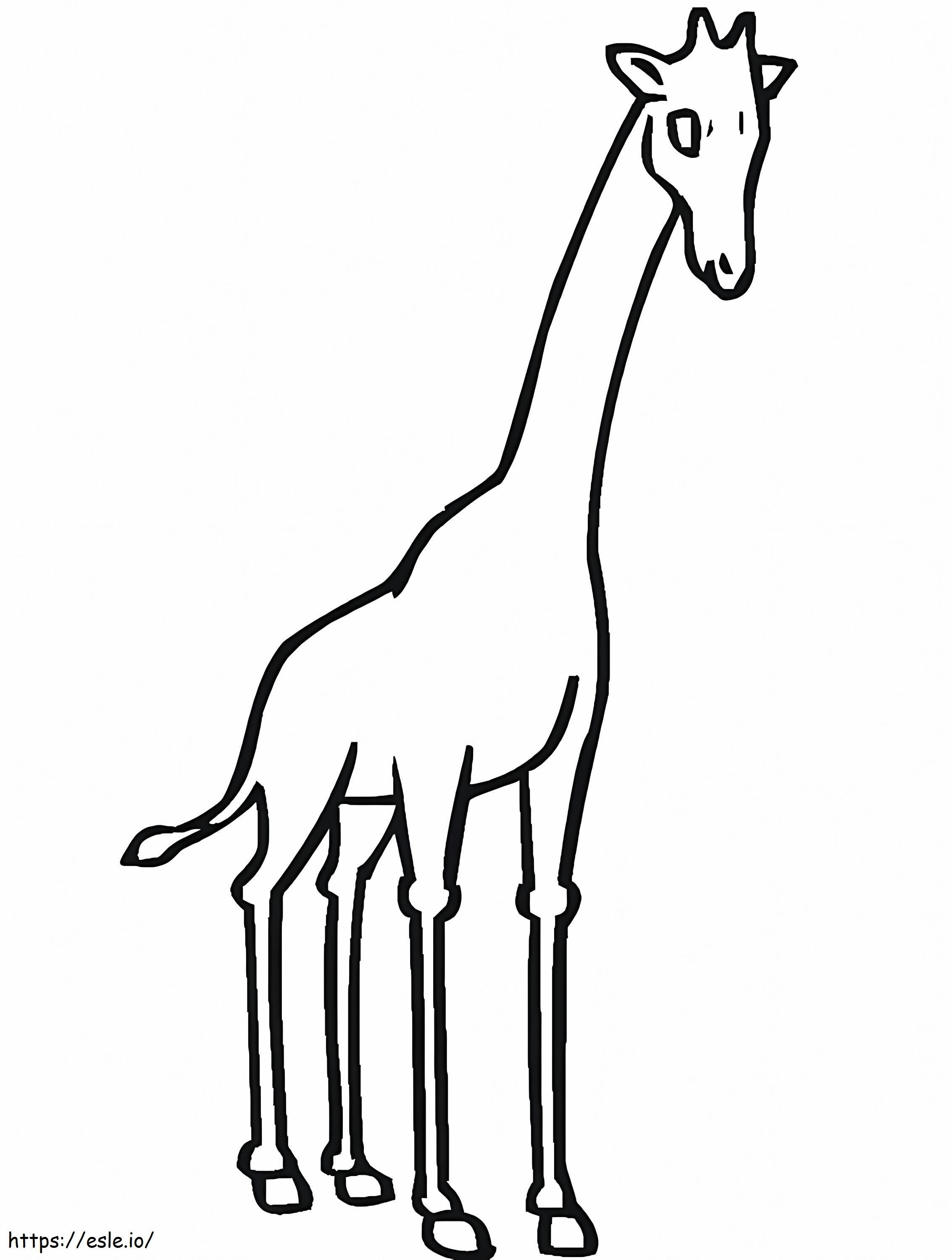 Coloriage Contour de girafe à imprimer dessin