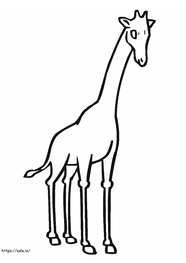 Coloriage Contour de girafe à imprimer dessin