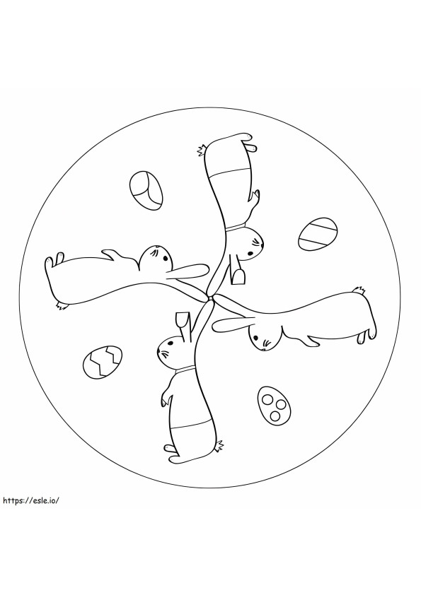Funny Easter Mandala coloring page