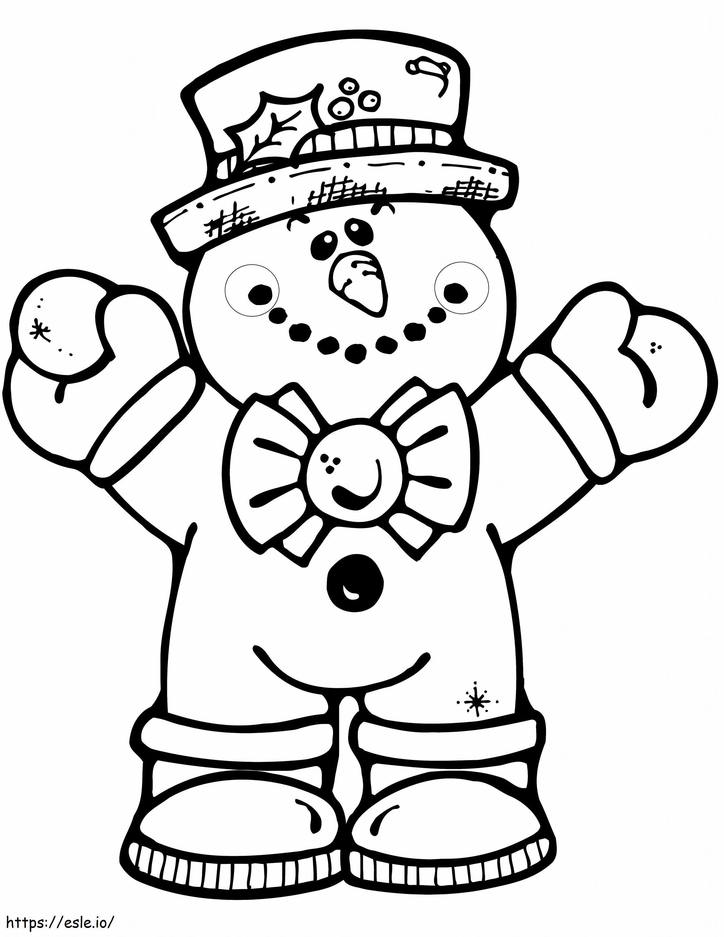 Îmbrățișând un om de zăpadă de colorat
