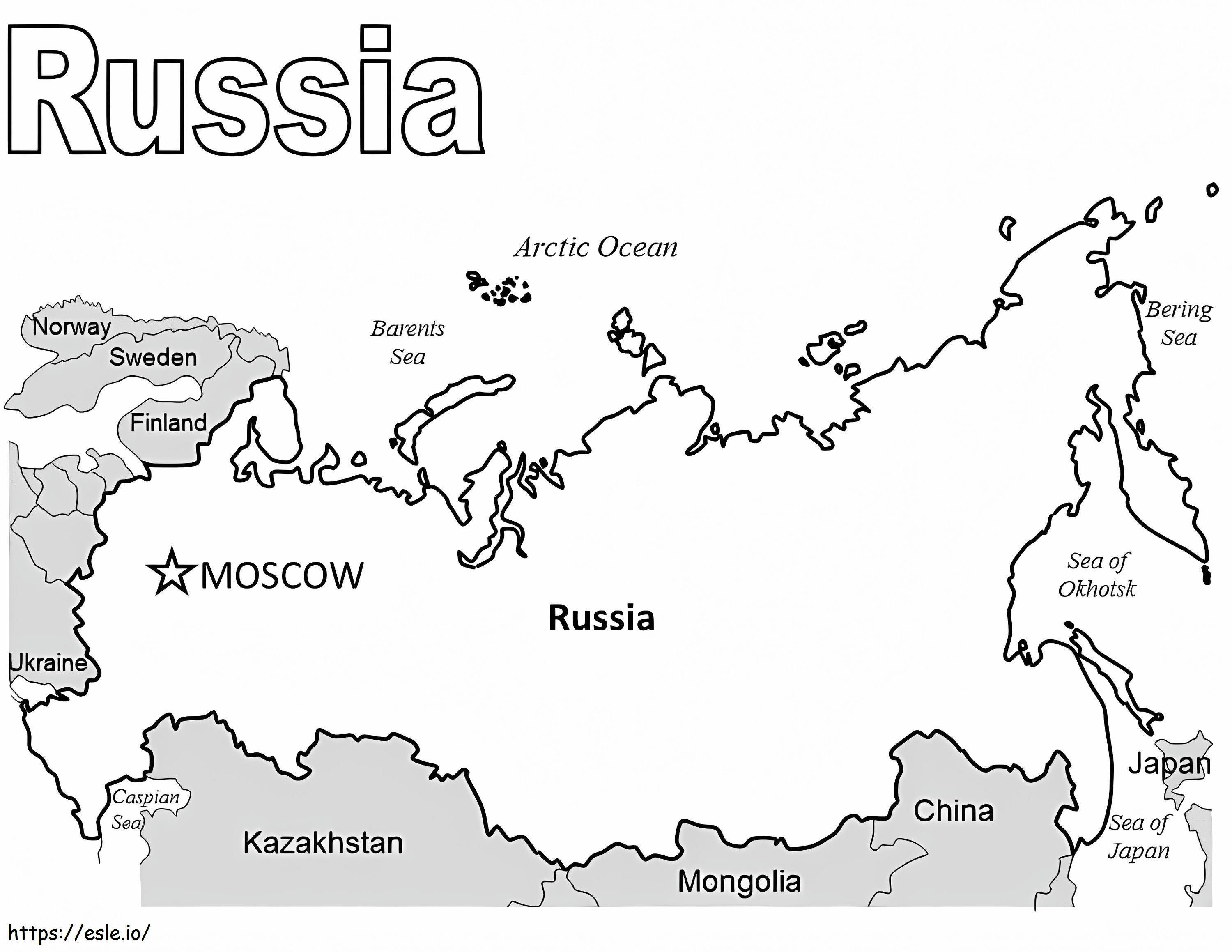 Venäjän kartta 3 värityskuva