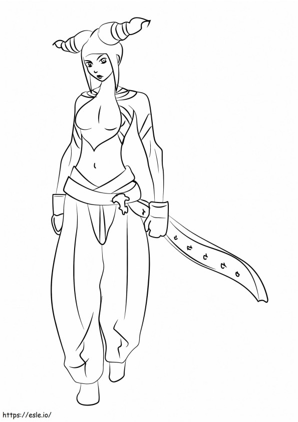 Juri From Street Fighter coloring page