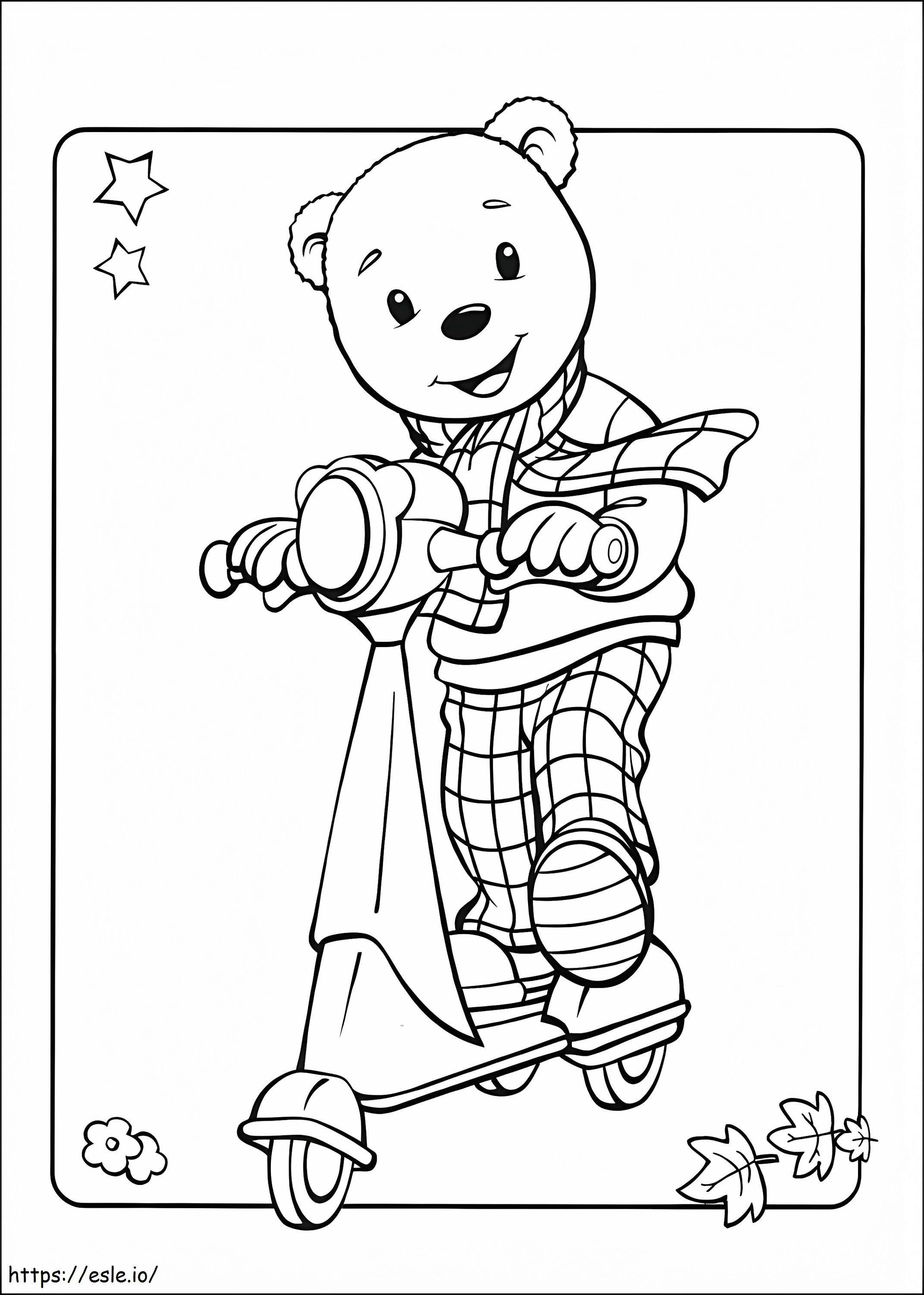 Coloriage Traîneau à ours Rupert à imprimer dessin
