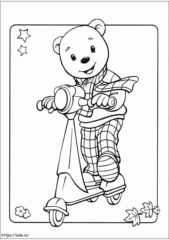 Rupert Bear Sleigh coloring page