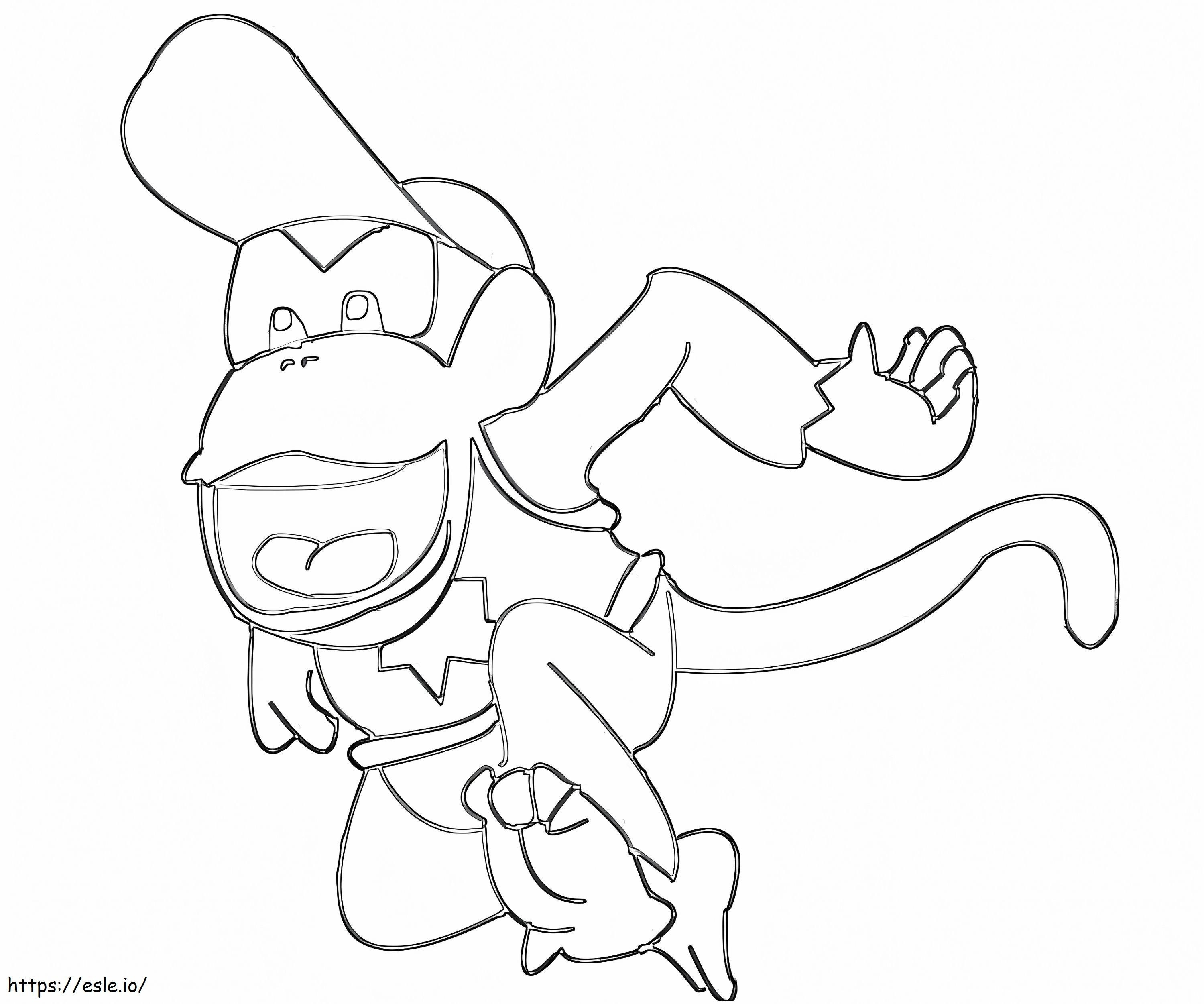 Drawing Diddy Kong coloring page