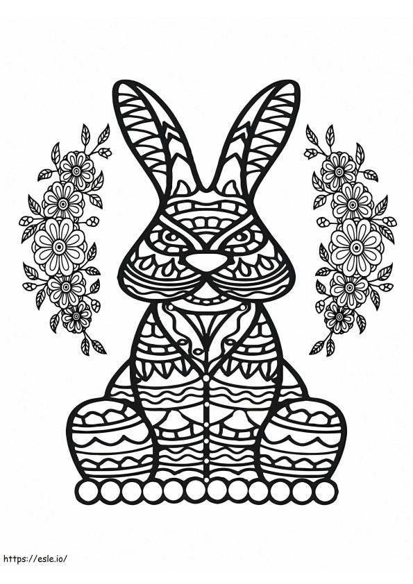 Coloriage Lapin de Pâques pour adulte à imprimer dessin