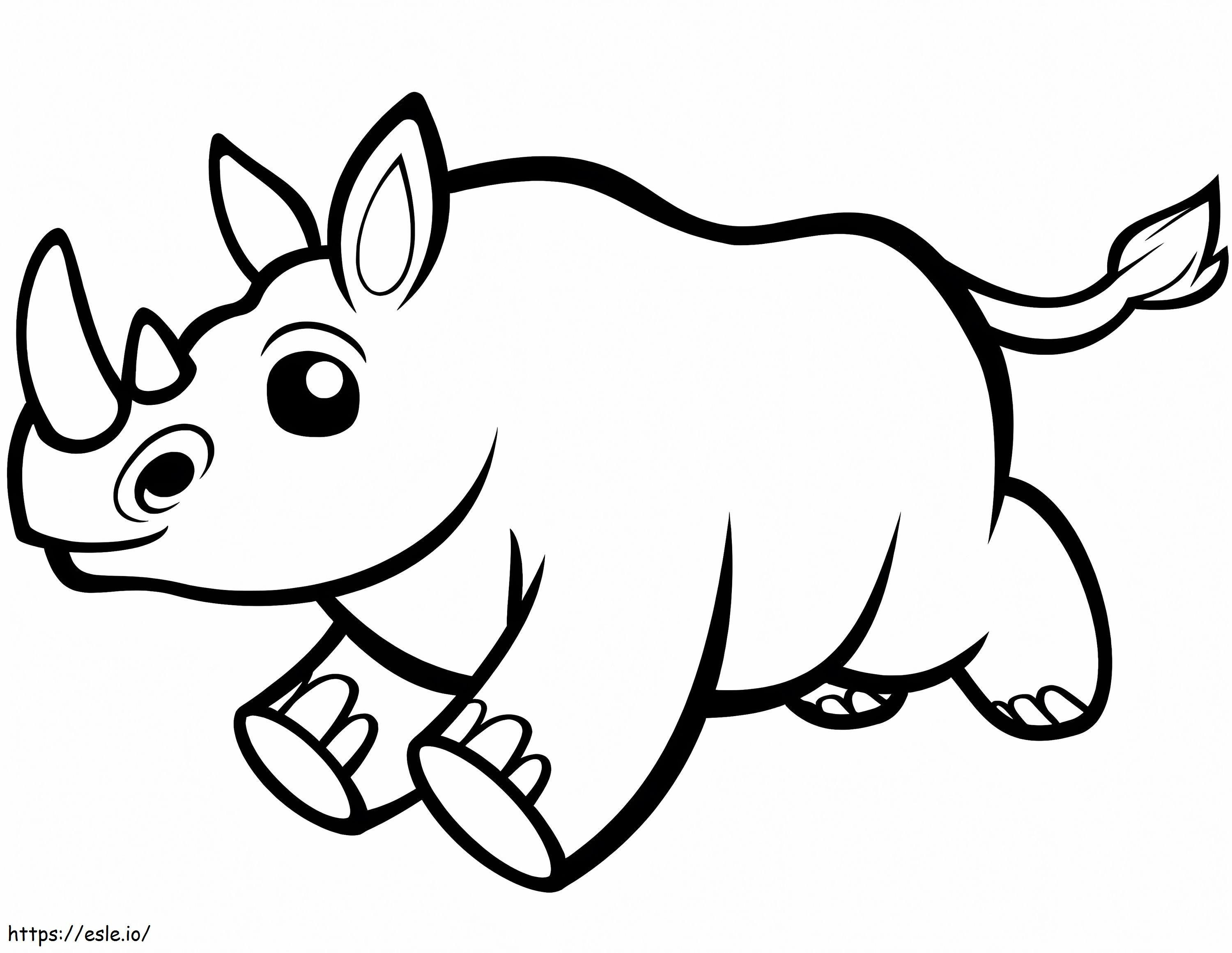 Cute Baby Rhino coloring page