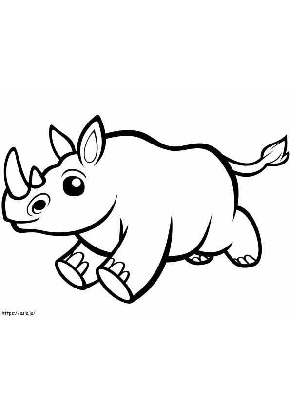 Coloriage Mignon bébé rhinocéros à imprimer dessin