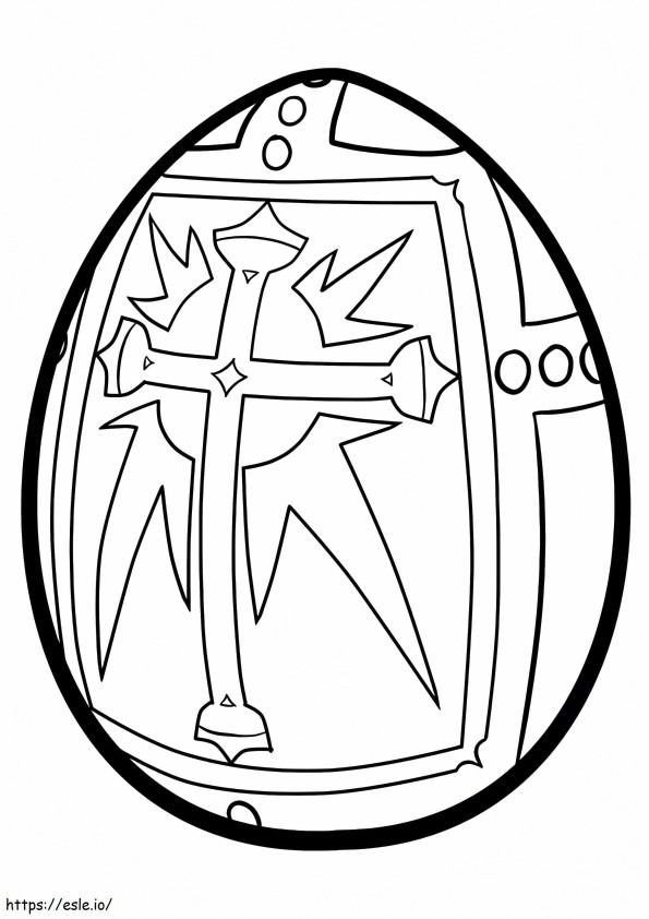 Coloriage 1526202814 L'œuf de Pâques religieux A4 à imprimer dessin