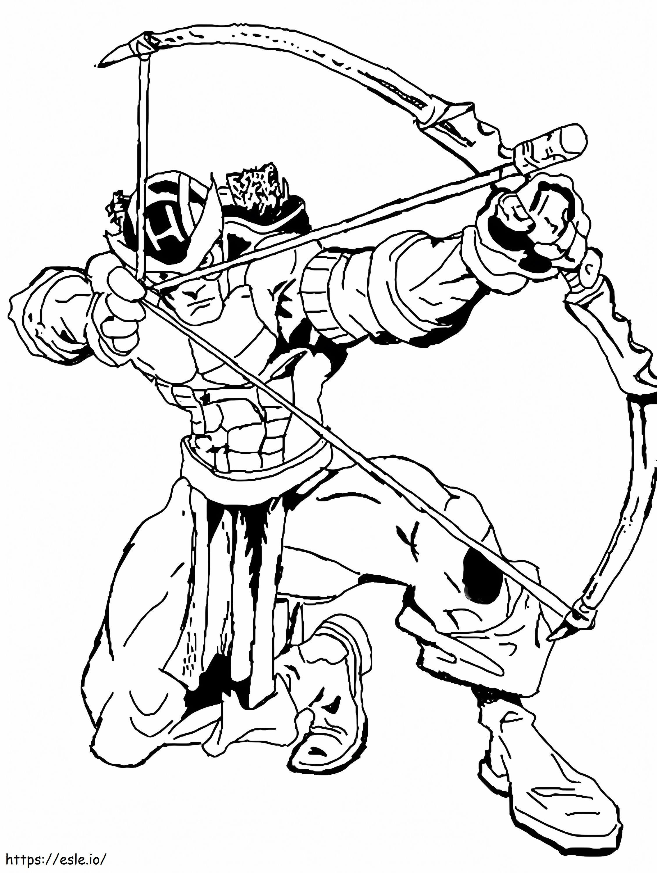Hawkeye Action coloring page