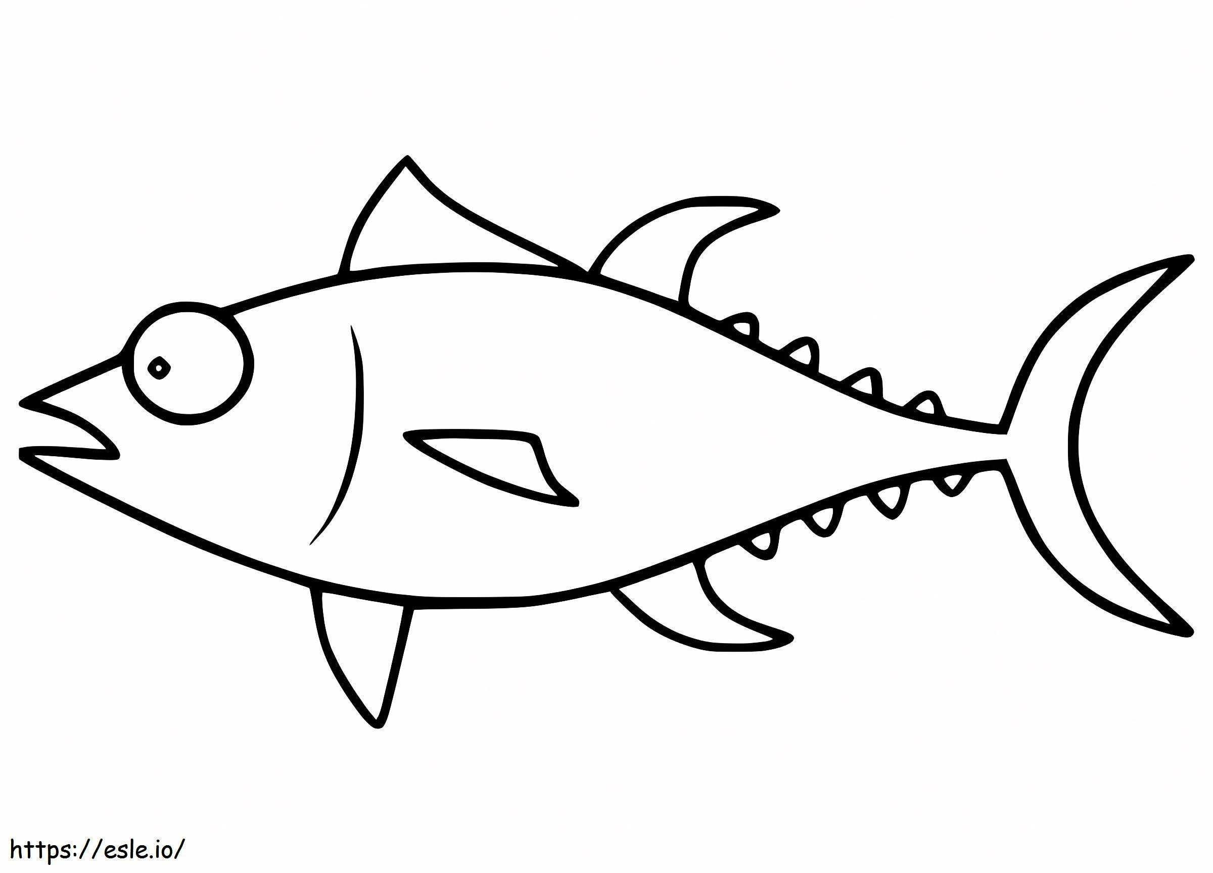 Ikan Tuna Mudah Gambar Mewarnai