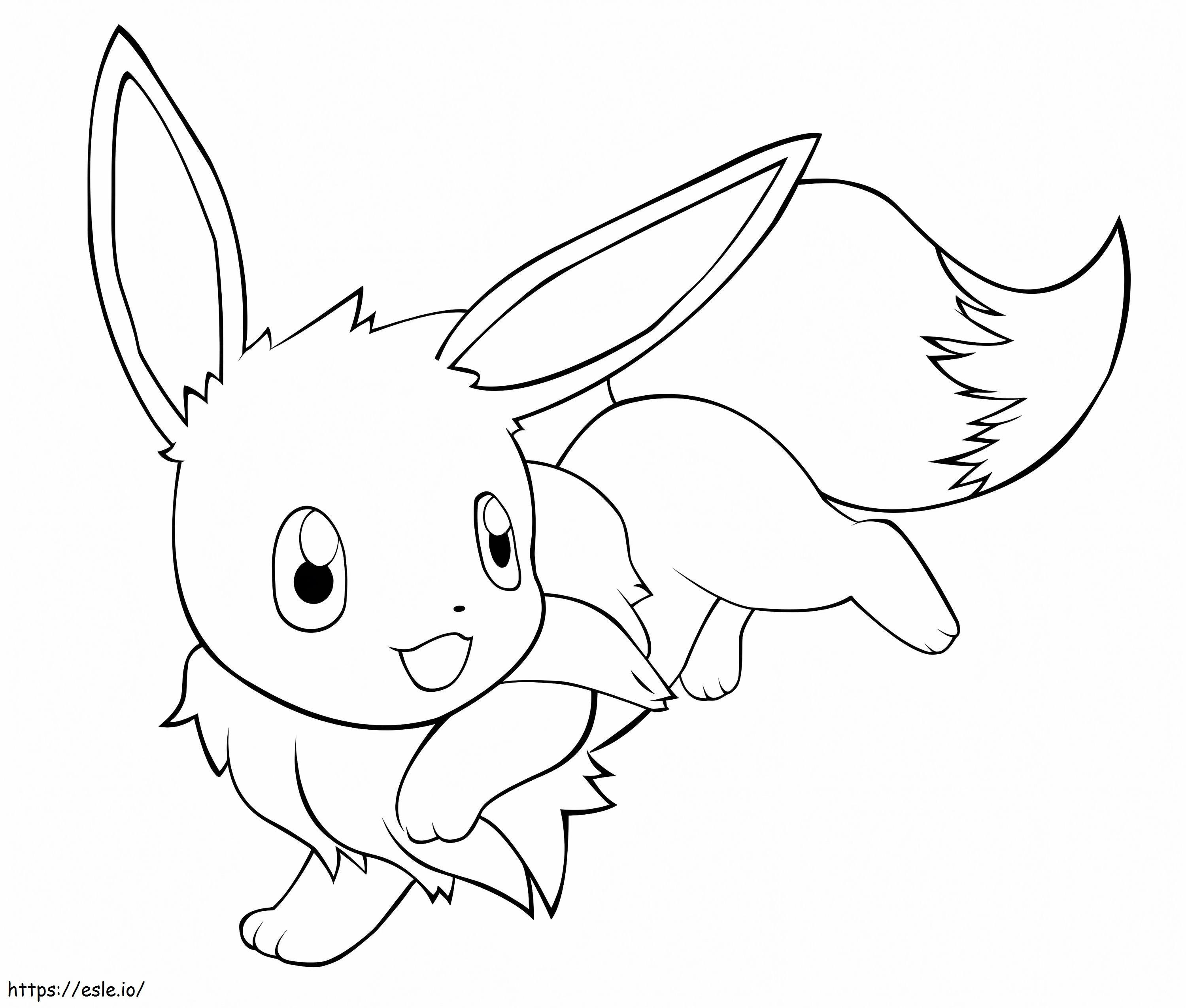 Coloriage Kawaii Pokémon Évoli à imprimer dessin