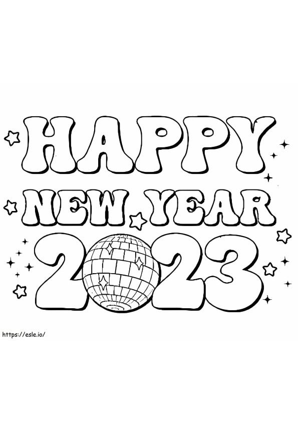 New Year 2023 coloring page