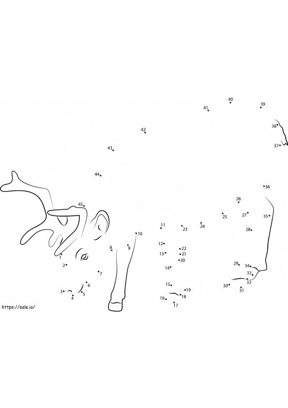 スバールバル諸島のトナカイ 点つなぎ ぬりえ - 塗り絵