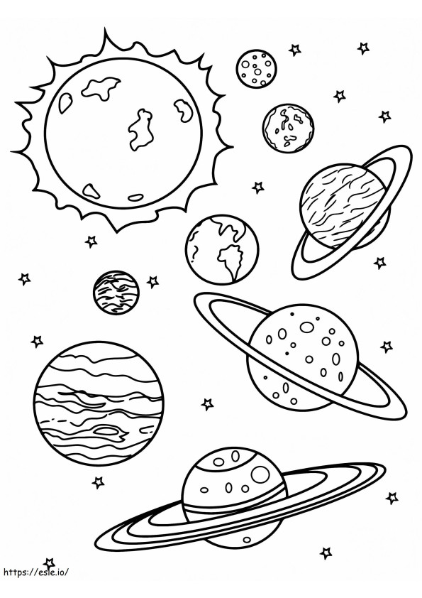 Sun And Planets coloring page