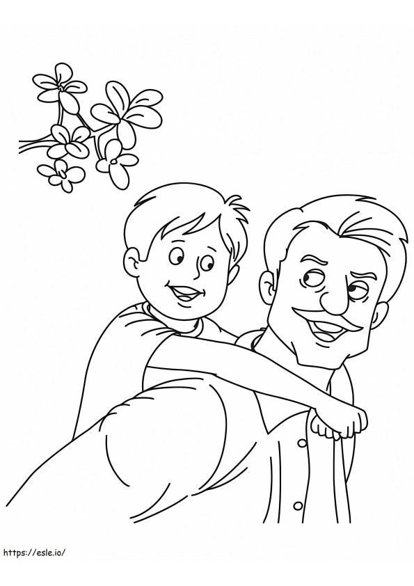 Father Process Of Carrying Child coloring page