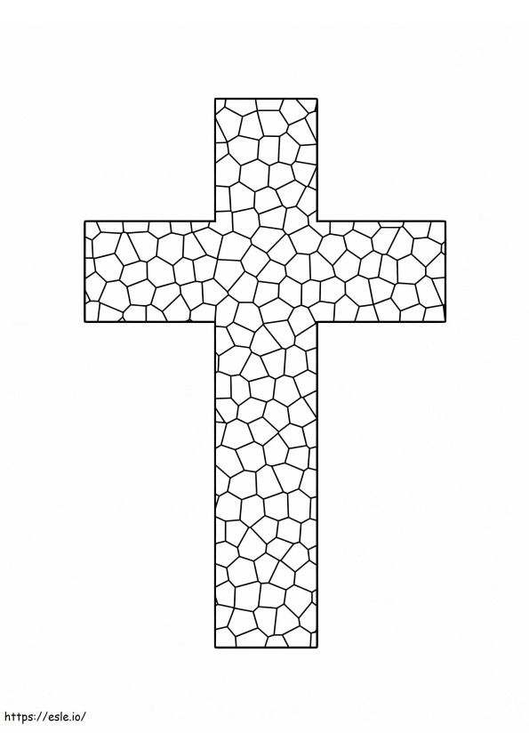 Mosaico a forma di croce 1 da colorare