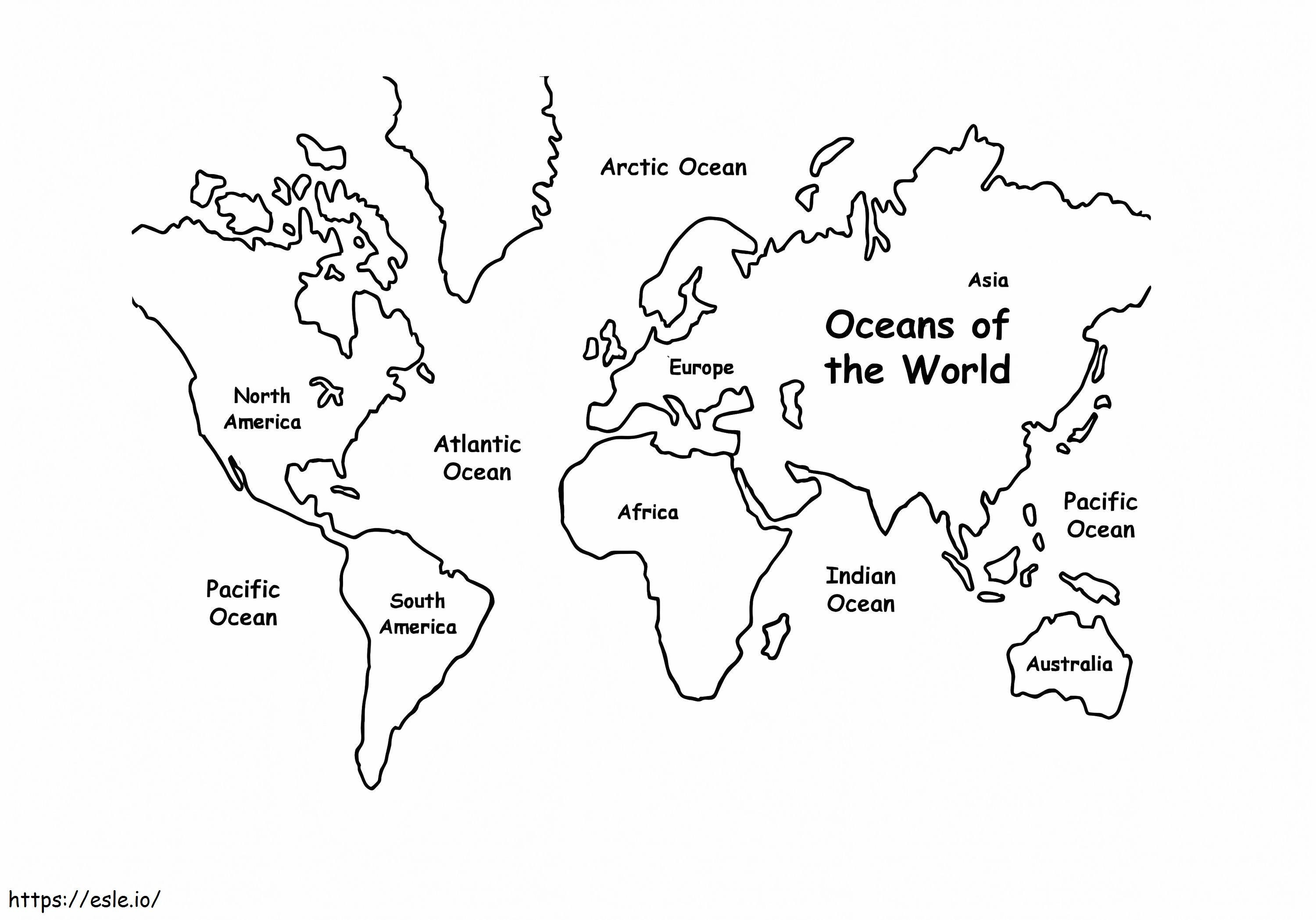 World Map HD Coloring coloring page