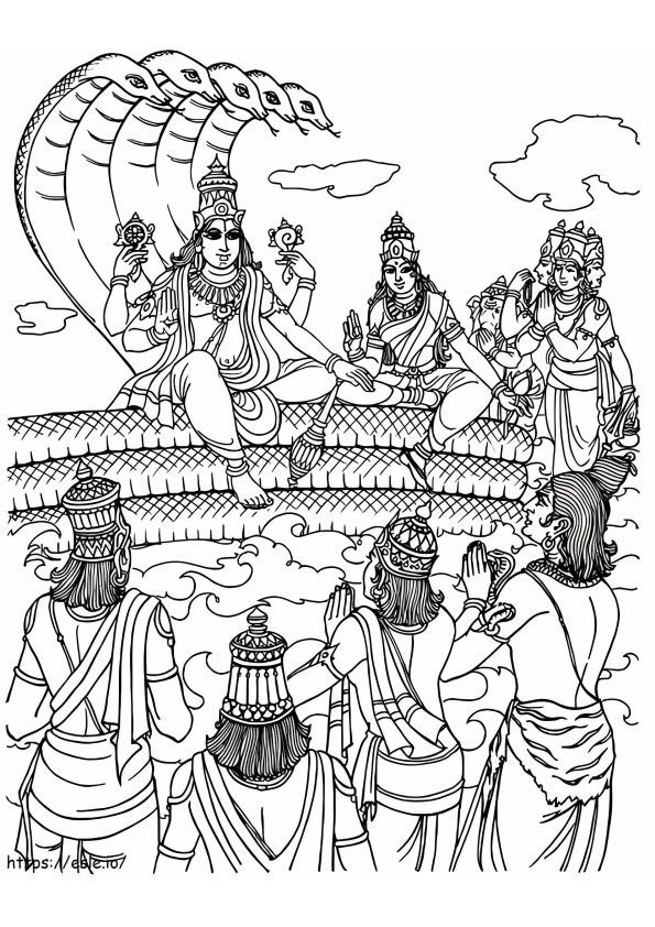 Afdrukbare Ramayana kleurplaat kleurplaat