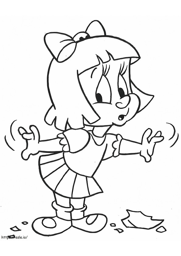 Coloriage Elmyra Duff de Tiny Toon Adventures à imprimer dessin
