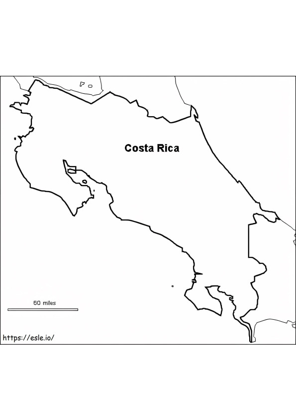 Kaart Van Costa Rica kleurplaat