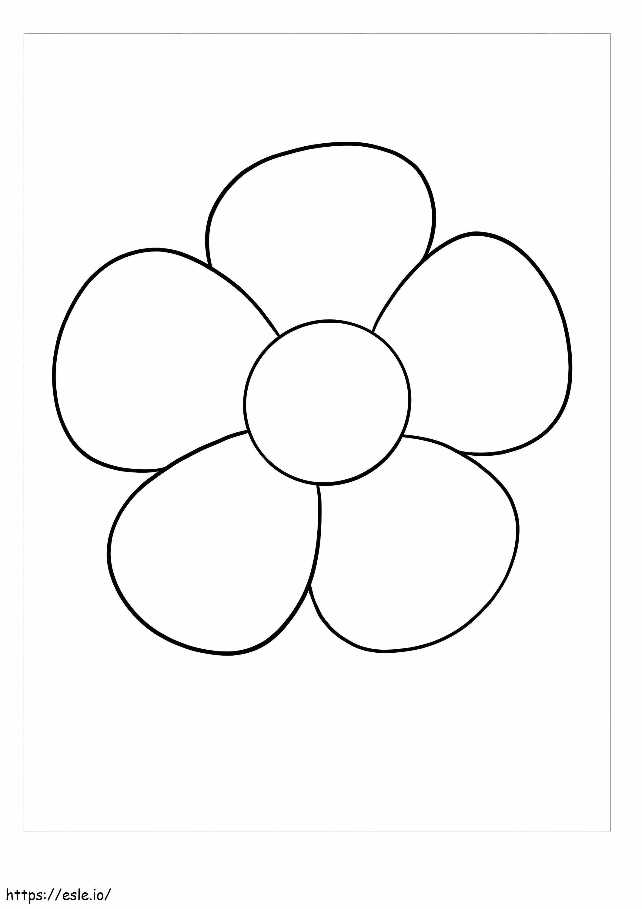 Easy Flower coloring page