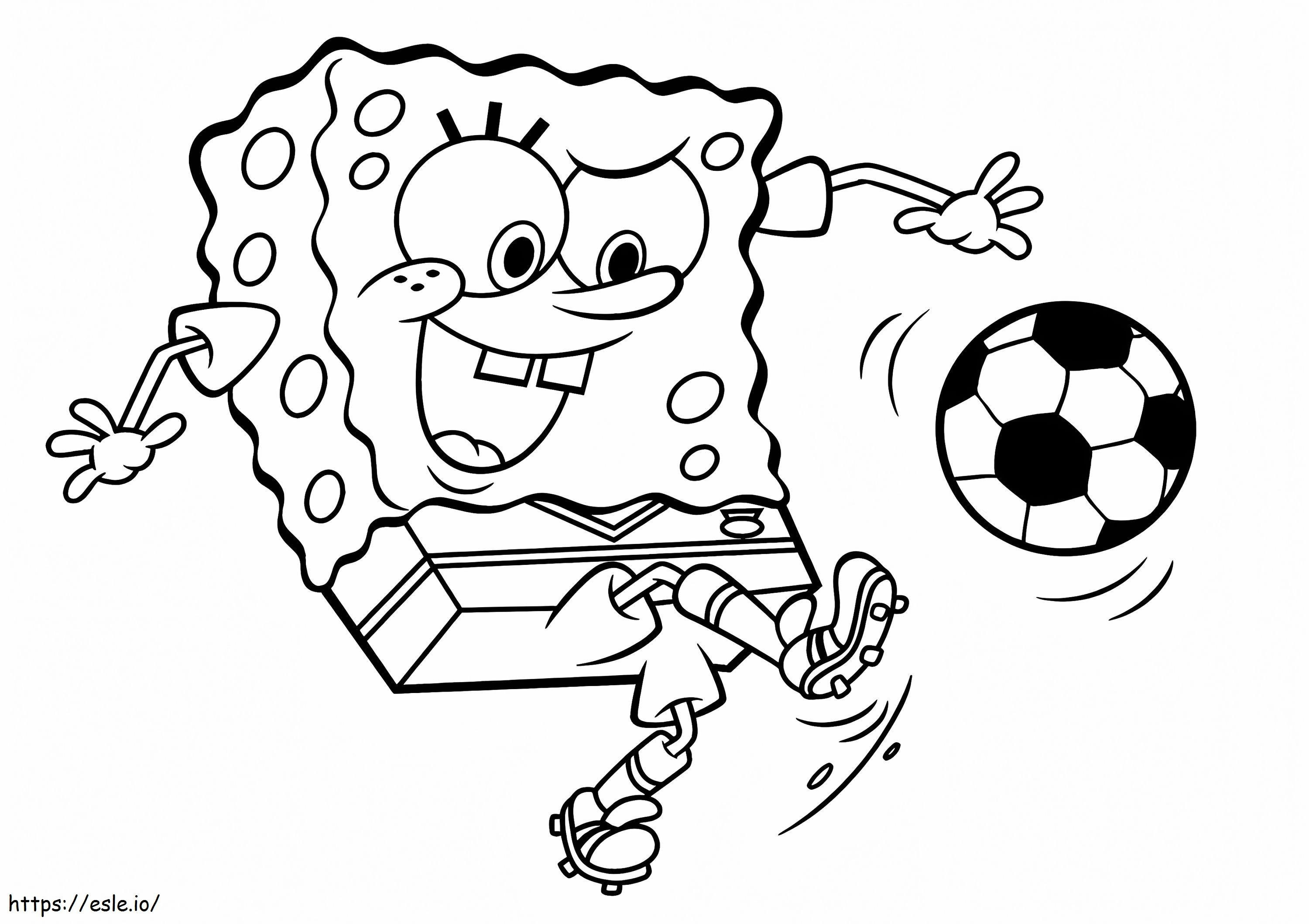 1526205402 The Spongebob Squarepants cu minge de fotbal A4 E1600676785393 de colorat