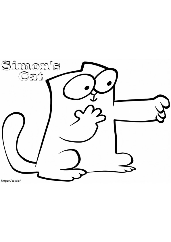 Gato Simons para niños para colorear