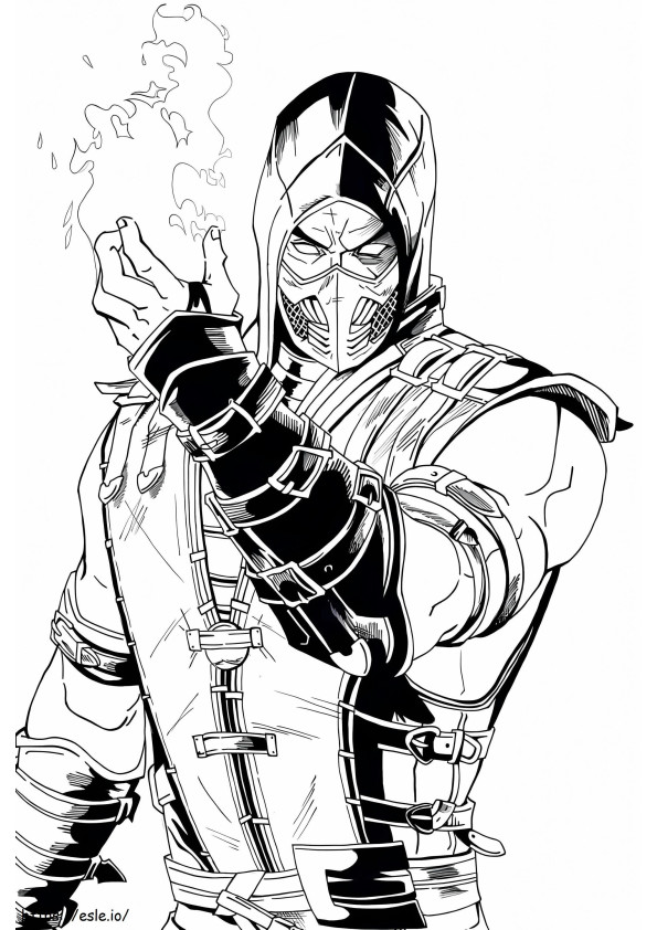 Sub Zero Using His Power coloring page