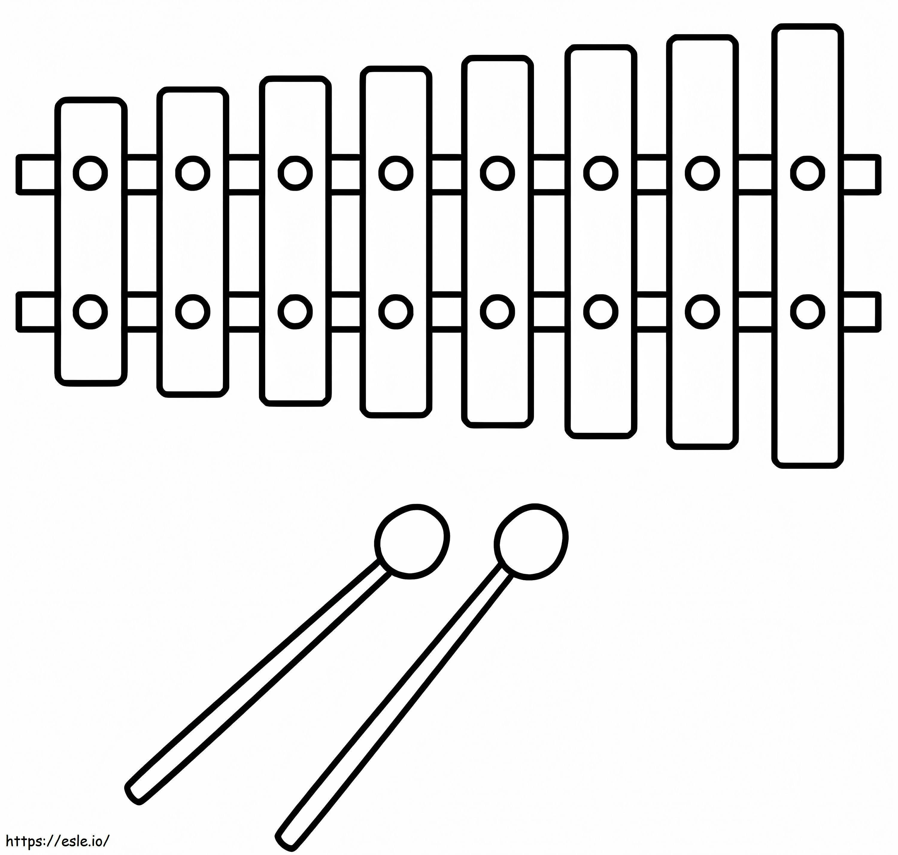 Xylophone Simple 5 coloring page