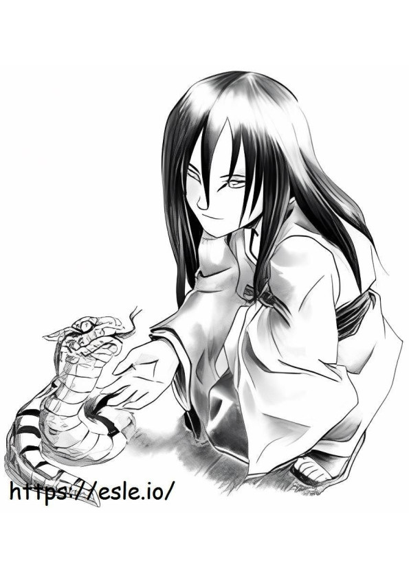 Little Orochimaru And Snake coloring page
