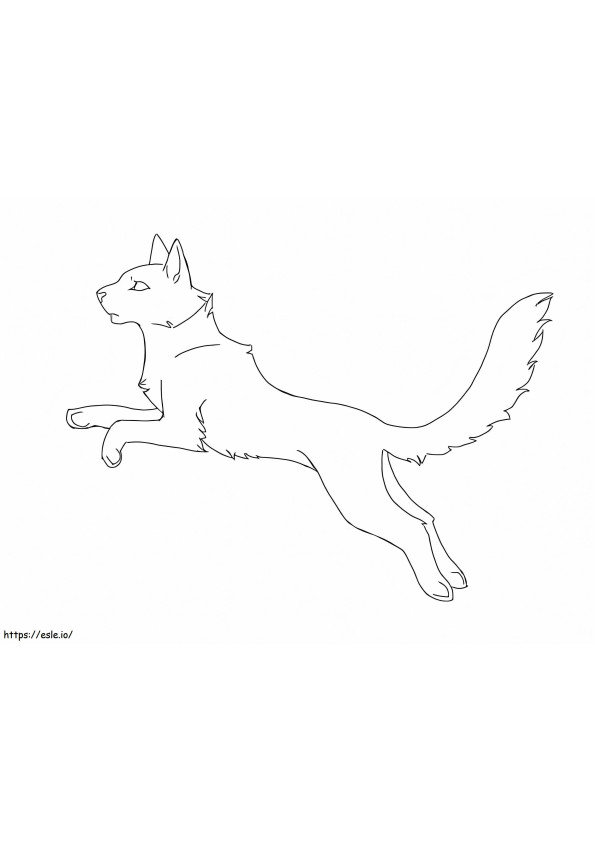 Warrior Cat Jumping coloring page