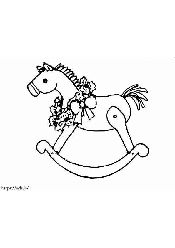 Christmas Toy Rocking Horse coloring page