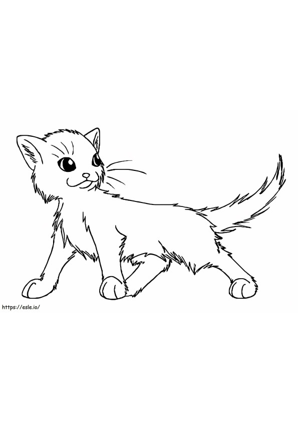 Cute Warrior Cat coloring page