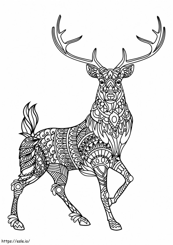 鹿動物曼荼羅 ぬりえ - 塗り絵